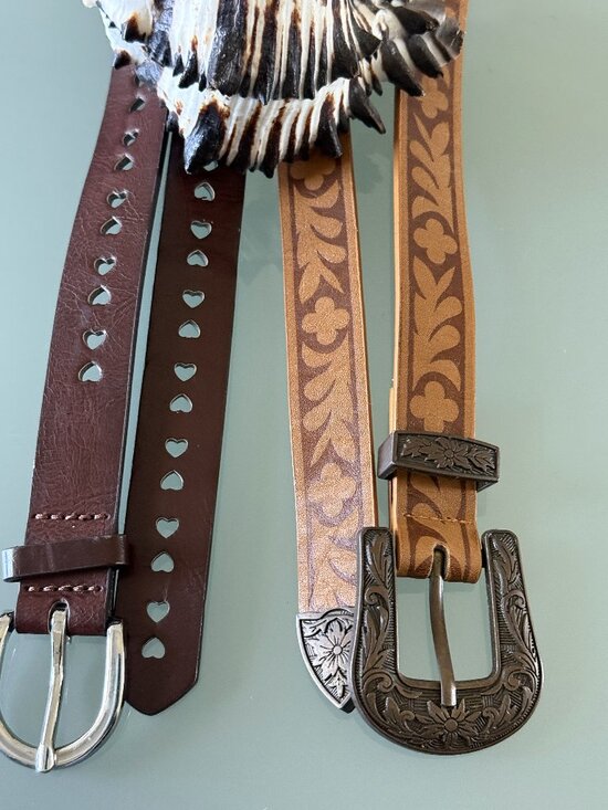 Accessories - Women's Belt Lot of 2 brown leather narrow fashion size SM